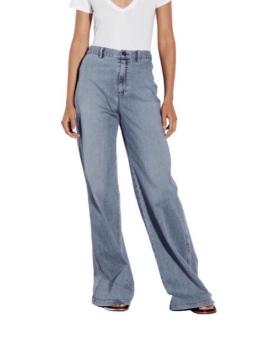 Enza Costa High-Rise Wide-Leg Jeans
